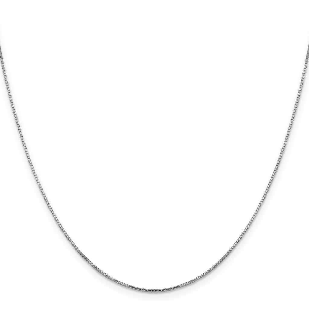 1.0mm 14K White Gold Sparkle Octagonal Box Chain - Sophia Jewelers