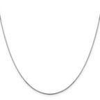 1.0mm 14K White Gold Sparkle Octagonal Box Chain - Sophia Jewelers