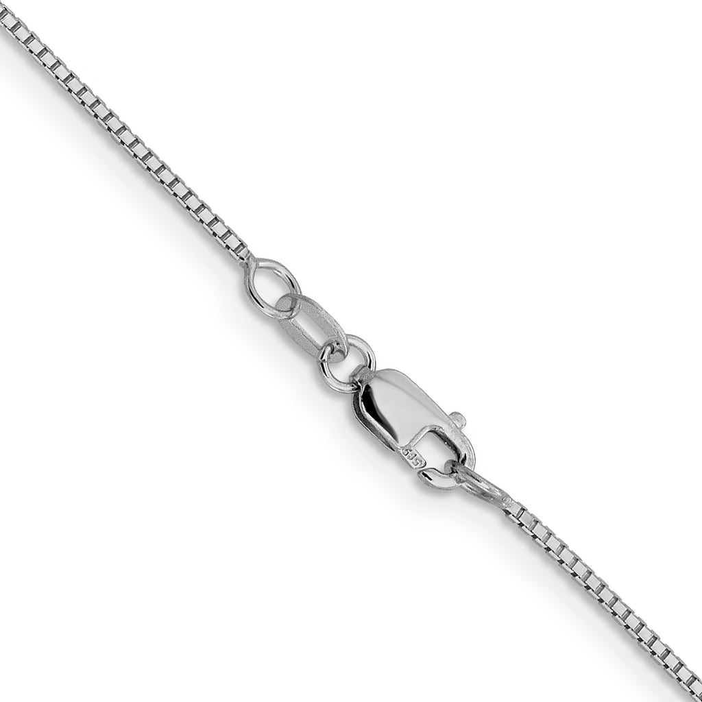 1.0mm 14K White Gold Sparkle Octagonal Box Chain - Sophia Jewelers