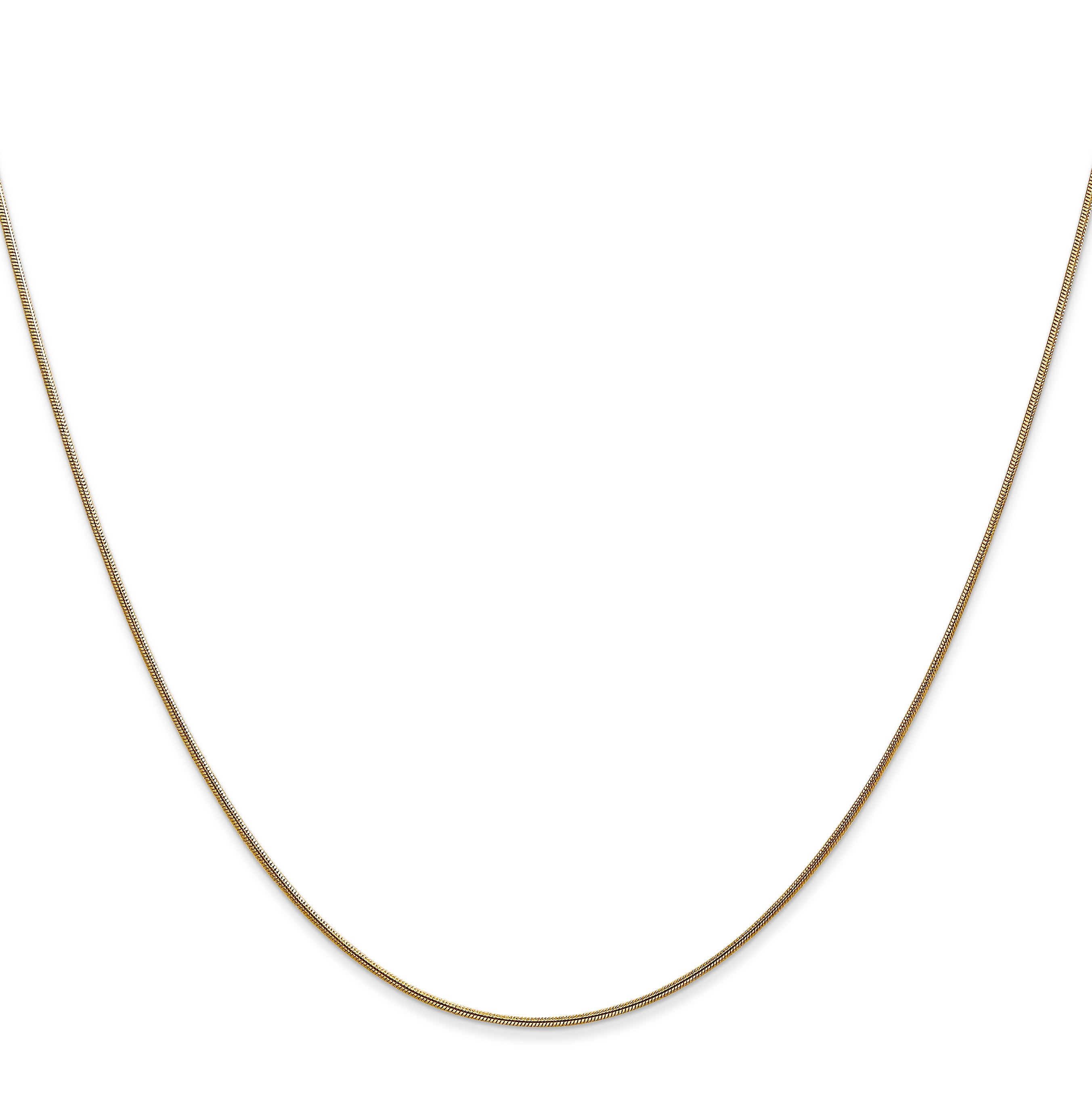 0.8mm 14K Yellow Gold Round Snake Chain - Sophia Jewelers Main image