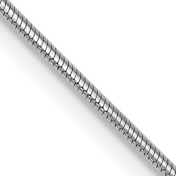 0.8mm 14K White Gold Round Snake Chain - Sophia Jewelers