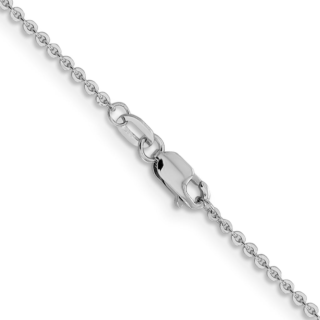 1.4mm 14K White Gold Flat Cable Chain - Sophia Jewelers