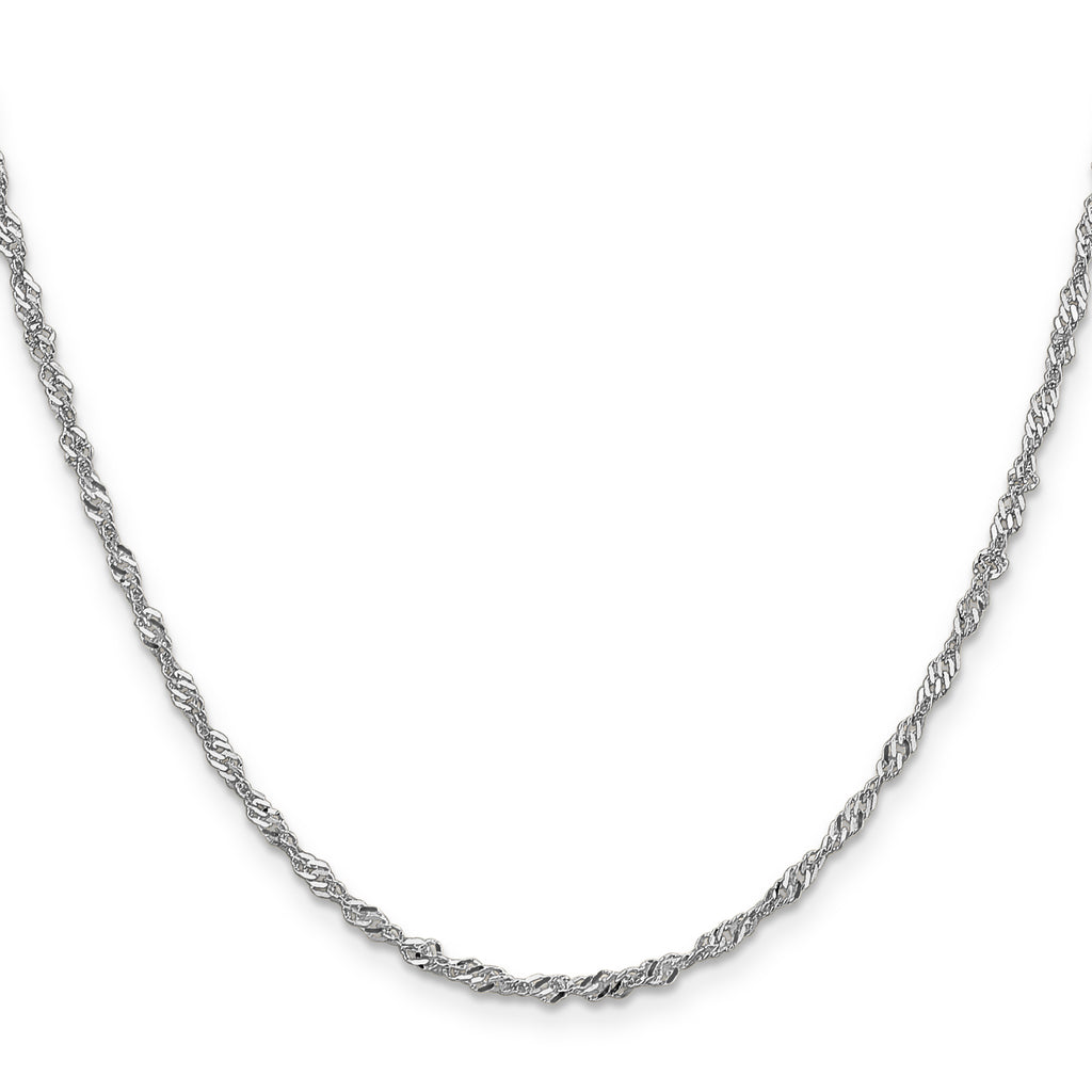 1.9mm 14K White Gold Singapore Chain - Sophia Jewelers