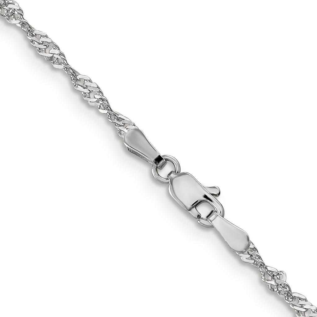 1.9mm 14K White Gold Singapore Chain - Sophia Jewelers