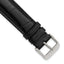 Black Alligator-Grain Leather Watch Band with Silver-Tone Buckle