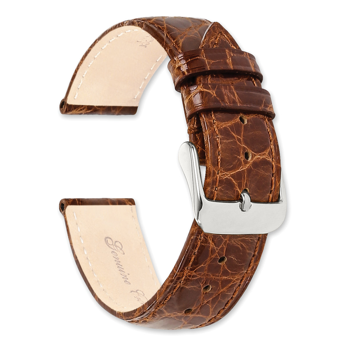 Havana Genuine Crocodile Leather Watch Band, 14mm - Sophia Jewelers