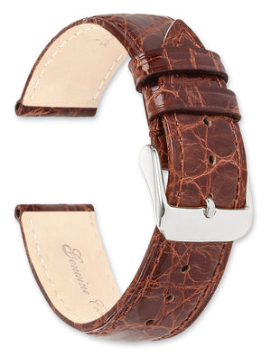 Havana Genuine Crocodile Leather Watch Band, 16mm - Sophia Jewelers