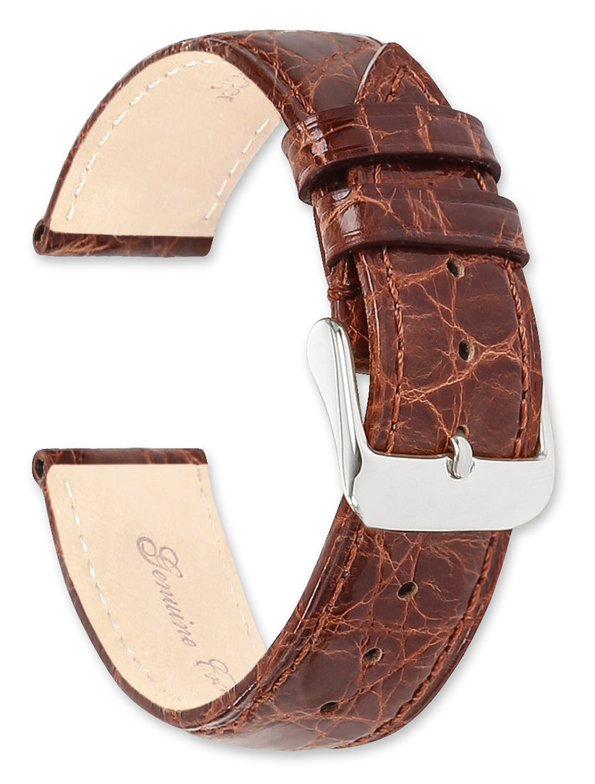Havana Genuine Crocodile Leather Watch Band, 16mm - Sophia Jewelers