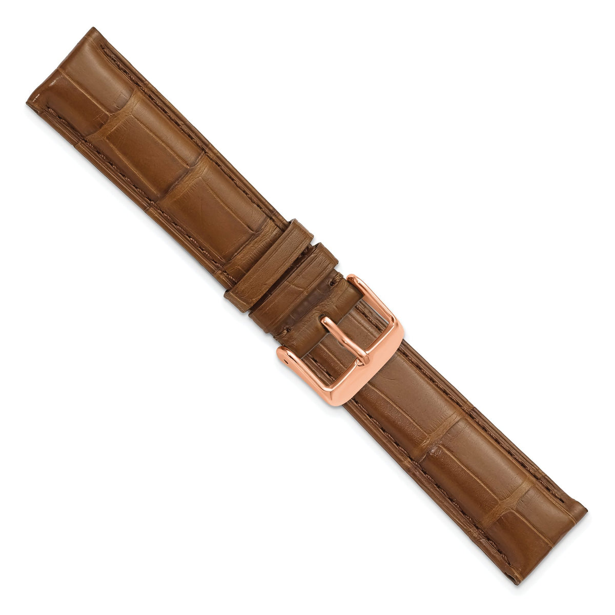 Havana Alligator-Grain Watch Band in Leather, Matte, 20mm - Sophia Jewelers
