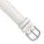 16mm Short White Genuine Caiman Leather with Silver-tone Buckle 6.75 inch Watch Band