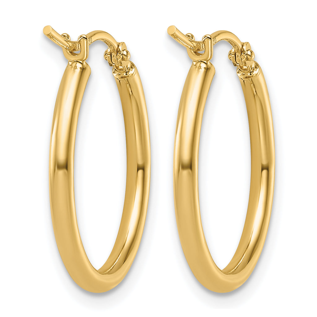 Hoop Earrings in 14K Yellow Gold, 2x20mm - Sophia Jewelers