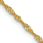 1.3mm 14K Yellow Gold Singapore Chain - Sophia Jewelers