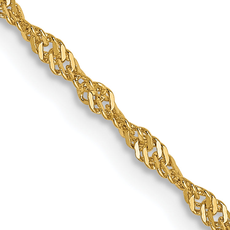 1.3mm 14K Yellow Gold Singapore Chain - Sophia Jewelers