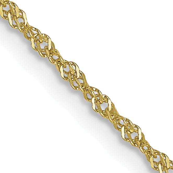 1.0mm 10K Yellow Gold Singapore Chain - Sophia Jewelers