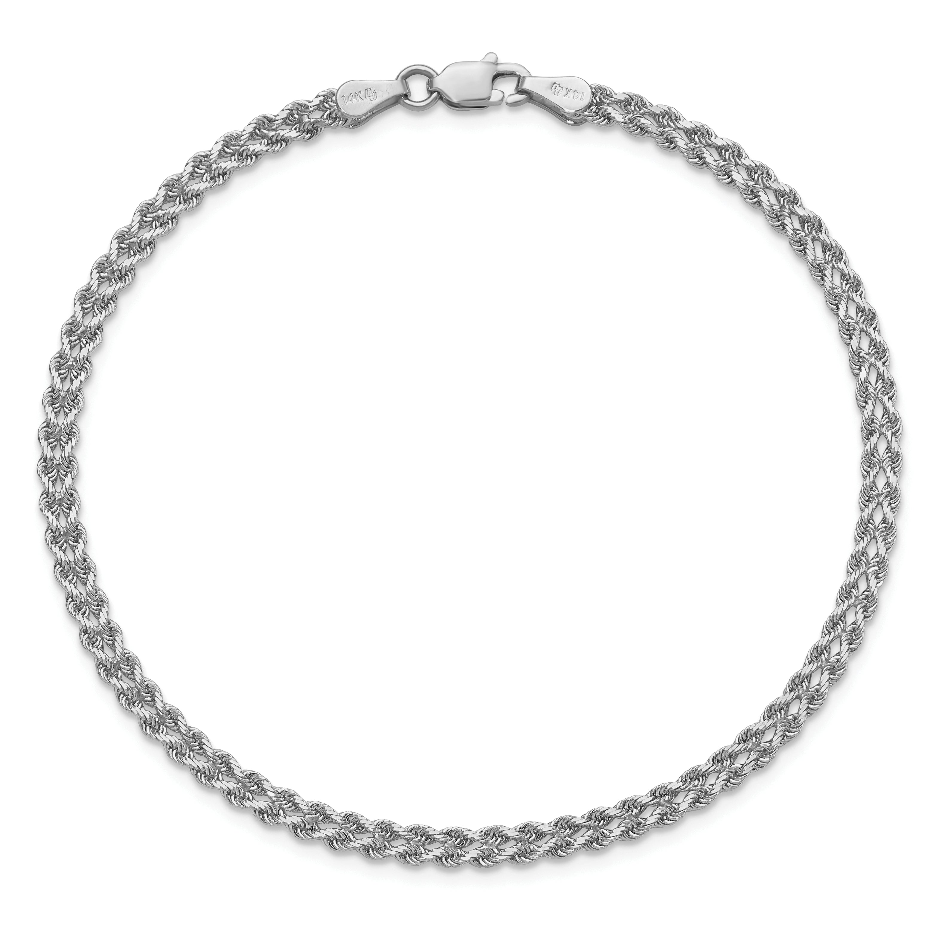 3.0mm 14K White Gold Diamond-Cut Rope Chain - Sophia Jewelers