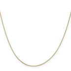 10K .5mm Baby Box Chain W/ Spring Ring Clasp