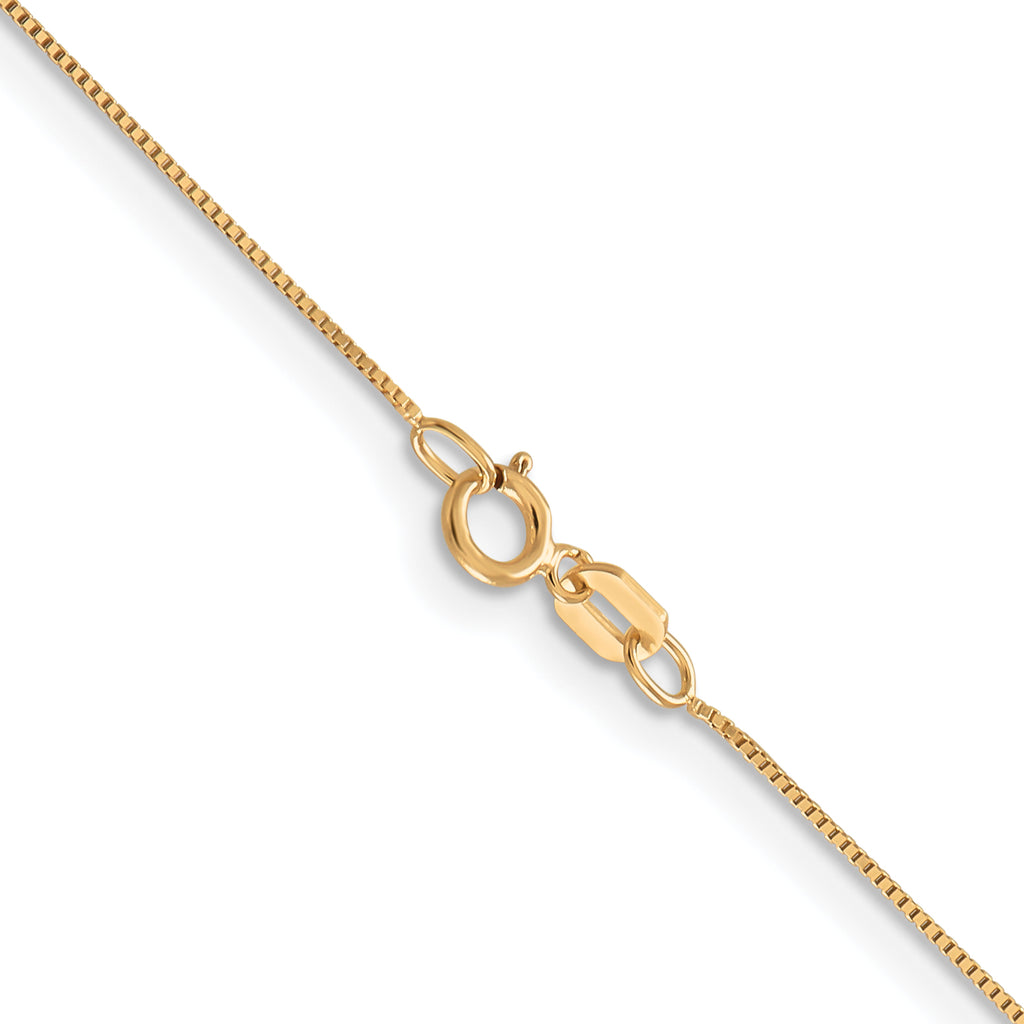 10K .5mm Baby Box Chain W/ Spring Ring Clasp