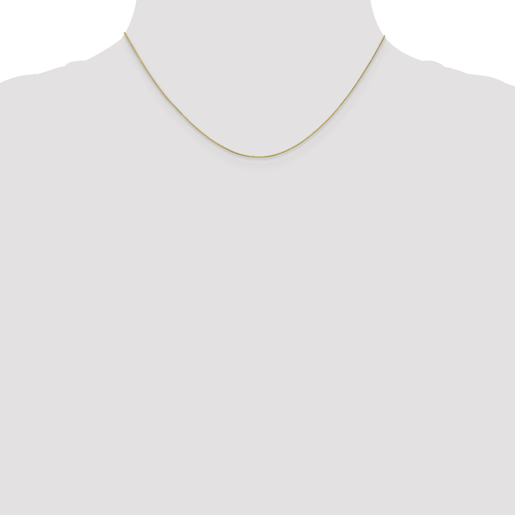 10K .5mm Baby Box Chain W/ Spring Ring Clasp