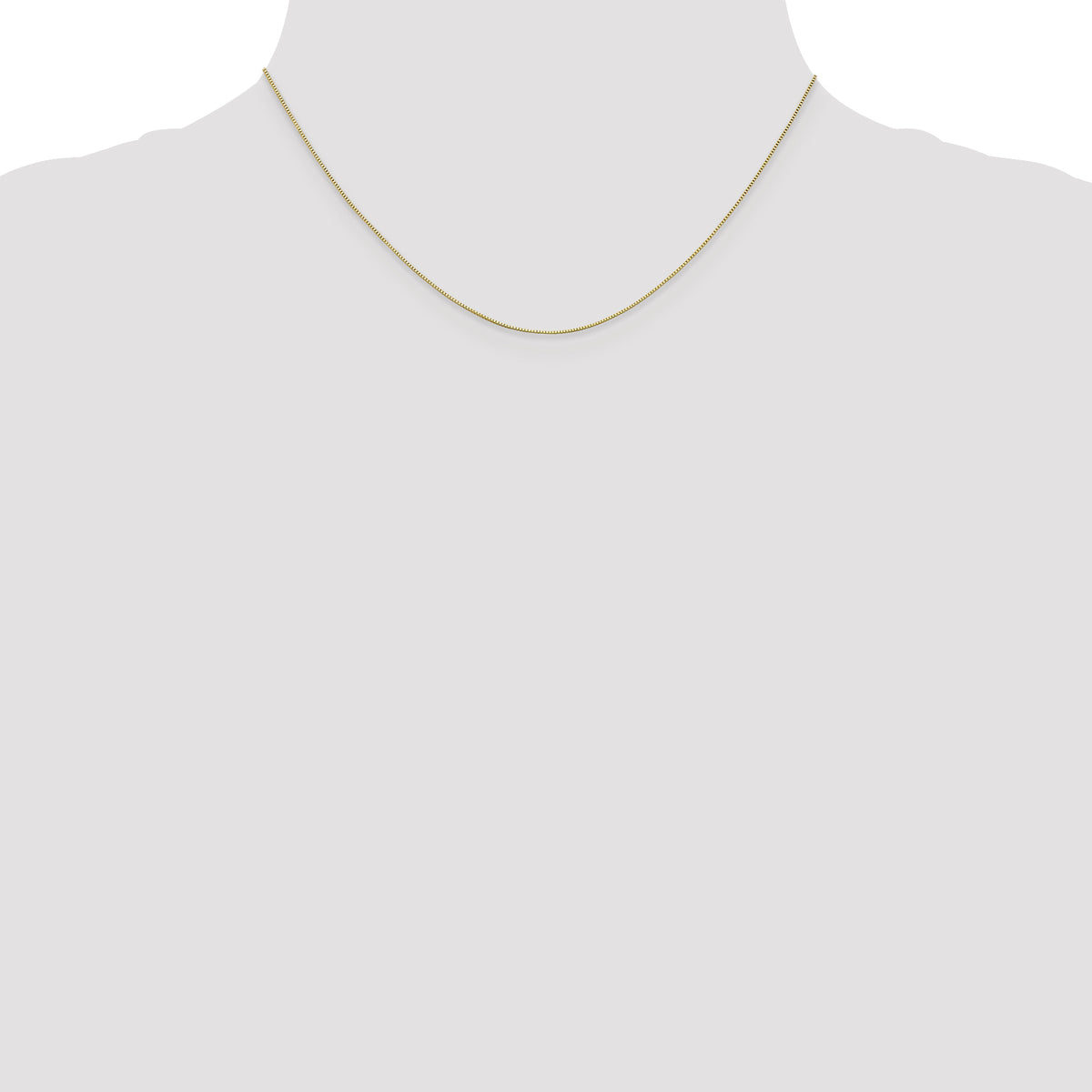 10K .5mm Baby Box Chain W/ Spring Ring Clasp