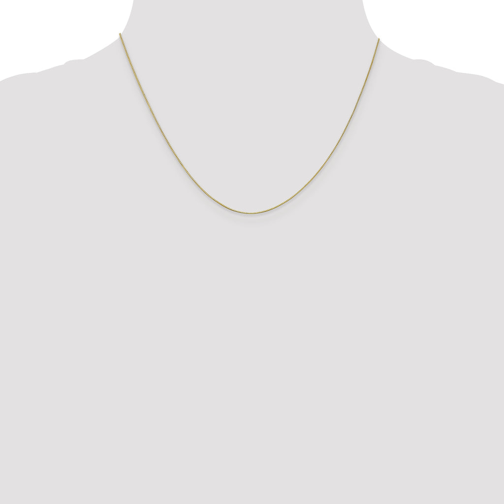 10K .5mm Baby Box Chain W/Spring Ring Clasp