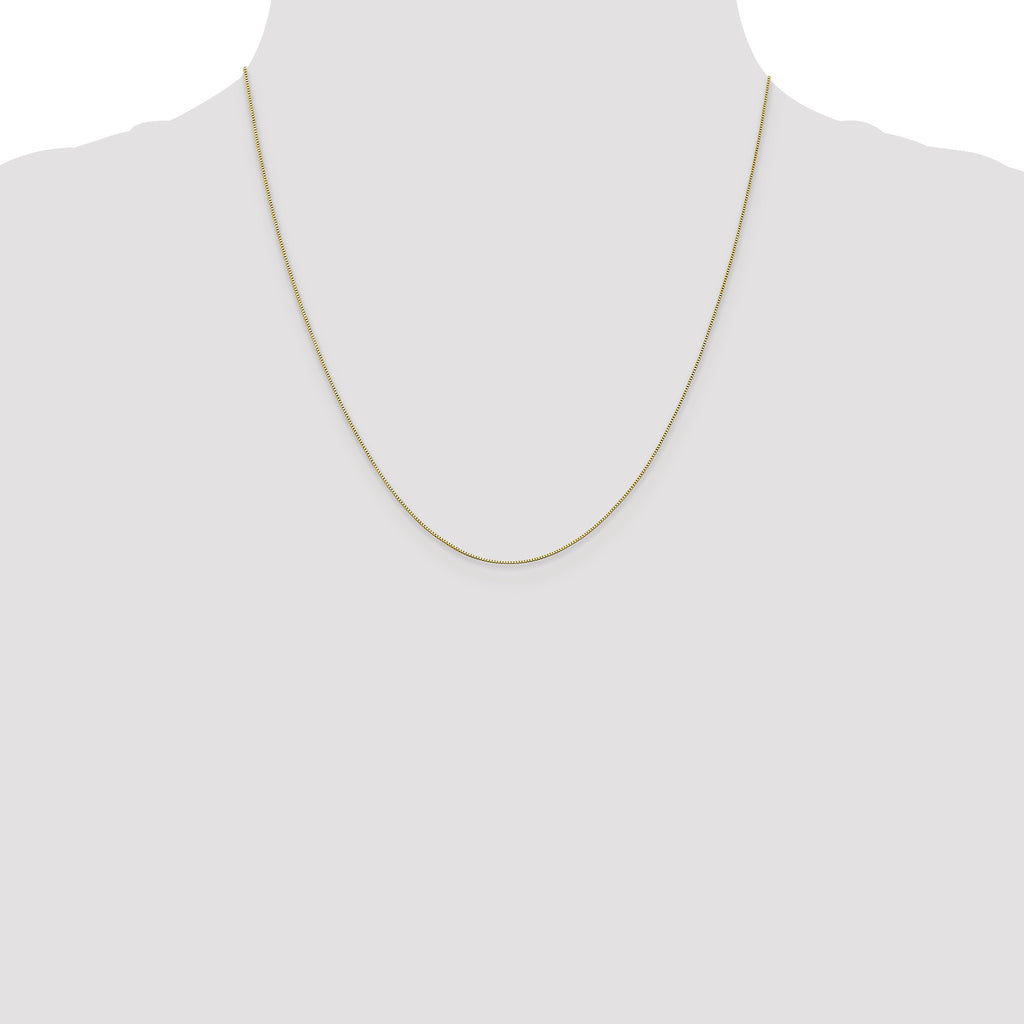 10K .5mm Baby Box Chain W/Spring Ring Clasp