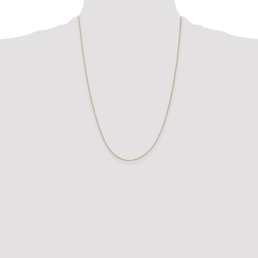 10k .5mm Baby Box Chain W/Spring Ring Clasp