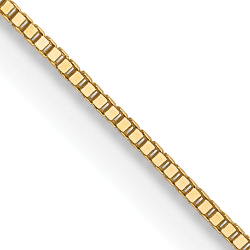 10k .5mm Baby Box Chain W/Spring Ring Clasp