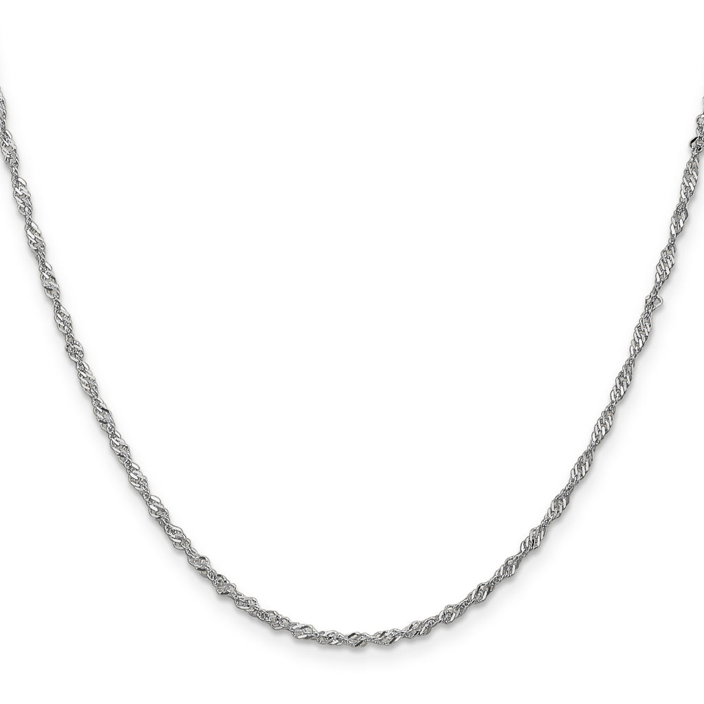 1.6mm 14K White Gold Singapore Chain - Sophia Jewelers