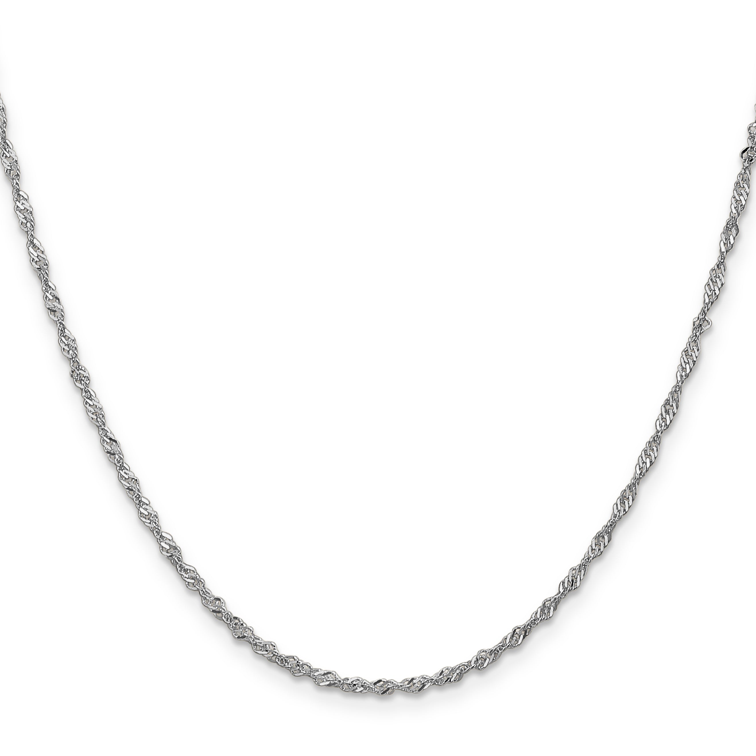 1.6mm 14K White Gold Singapore Chain - Sophia Jewelers