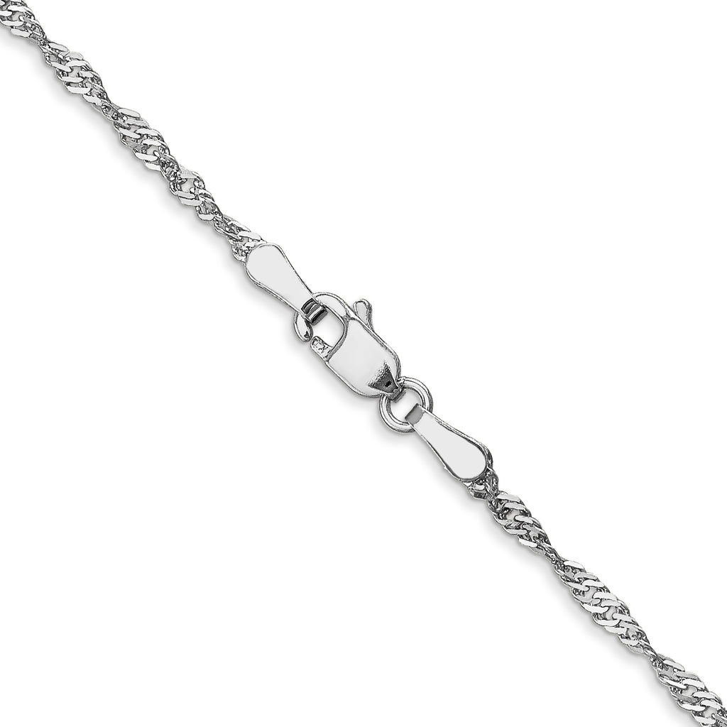 1.6mm 14K White Gold Singapore Chain - Sophia Jewelers