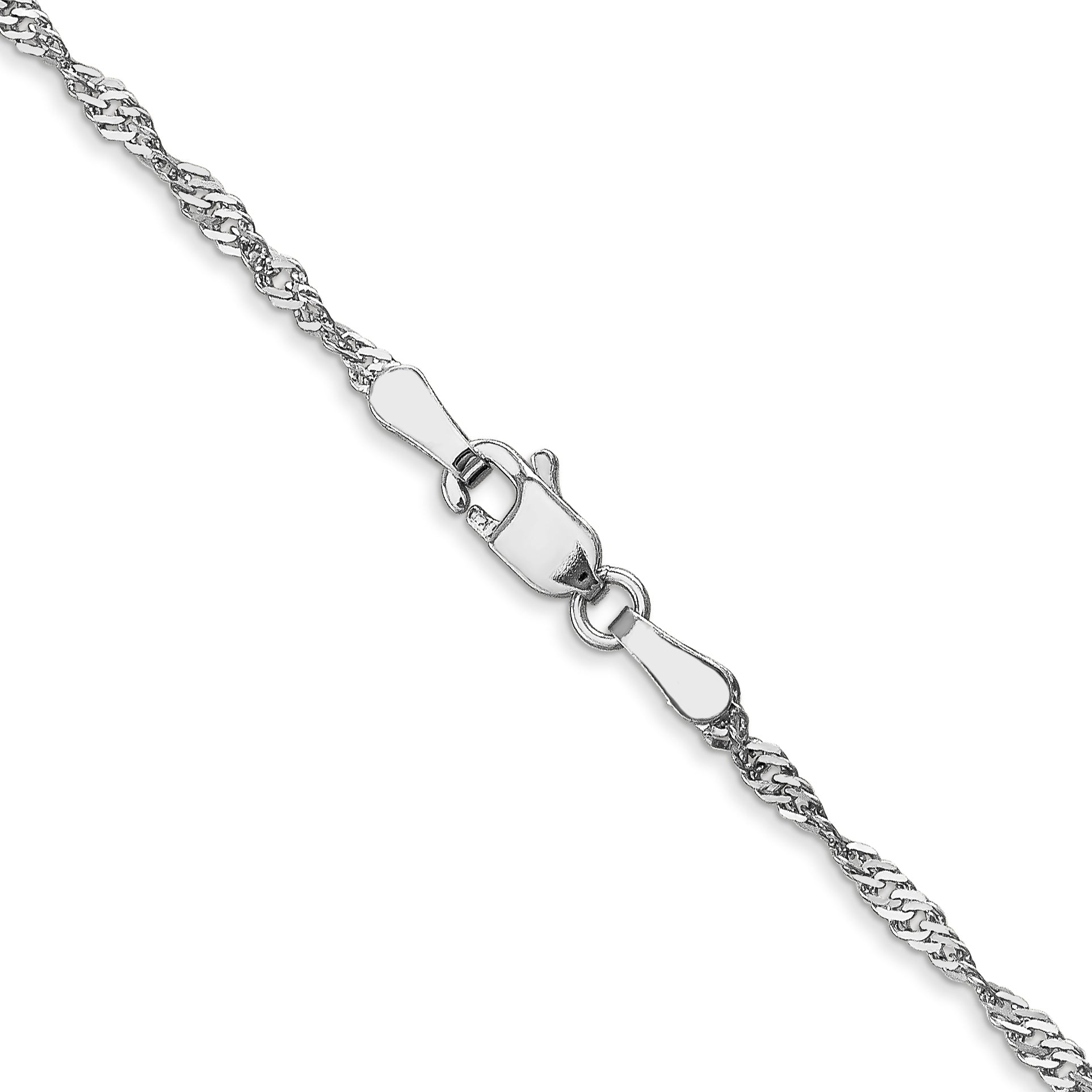 1.6mm 14K White Gold Singapore Chain - Sophia Jewelers