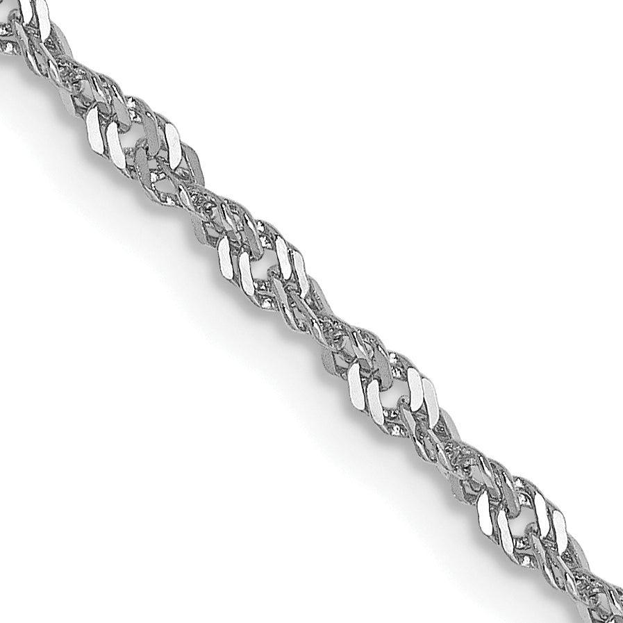 1.6mm 14K White Gold Singapore Chain - Sophia Jewelers