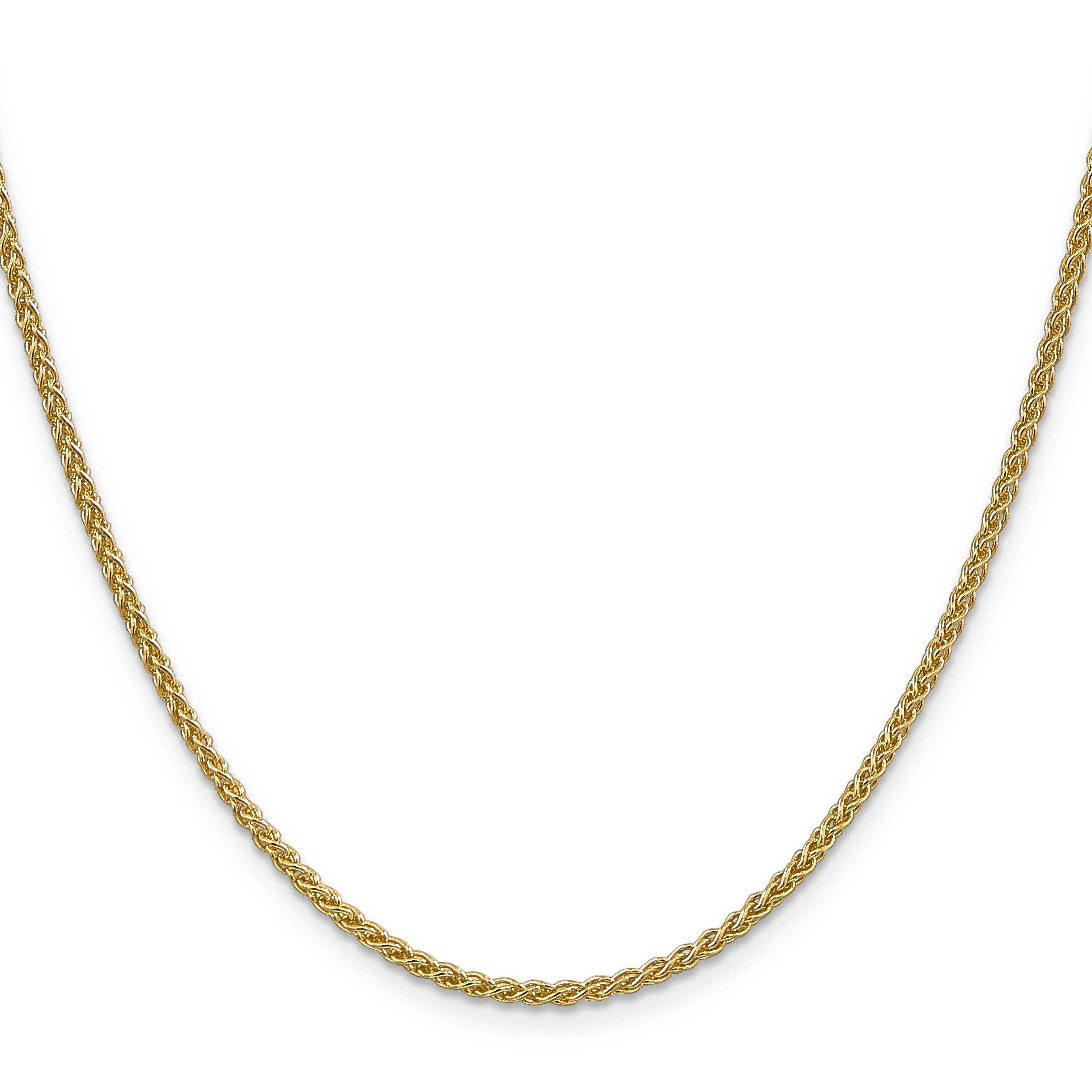 2.1mm 14K Yellow Gold Spiga Wheat Chain - Sophia Jewelers