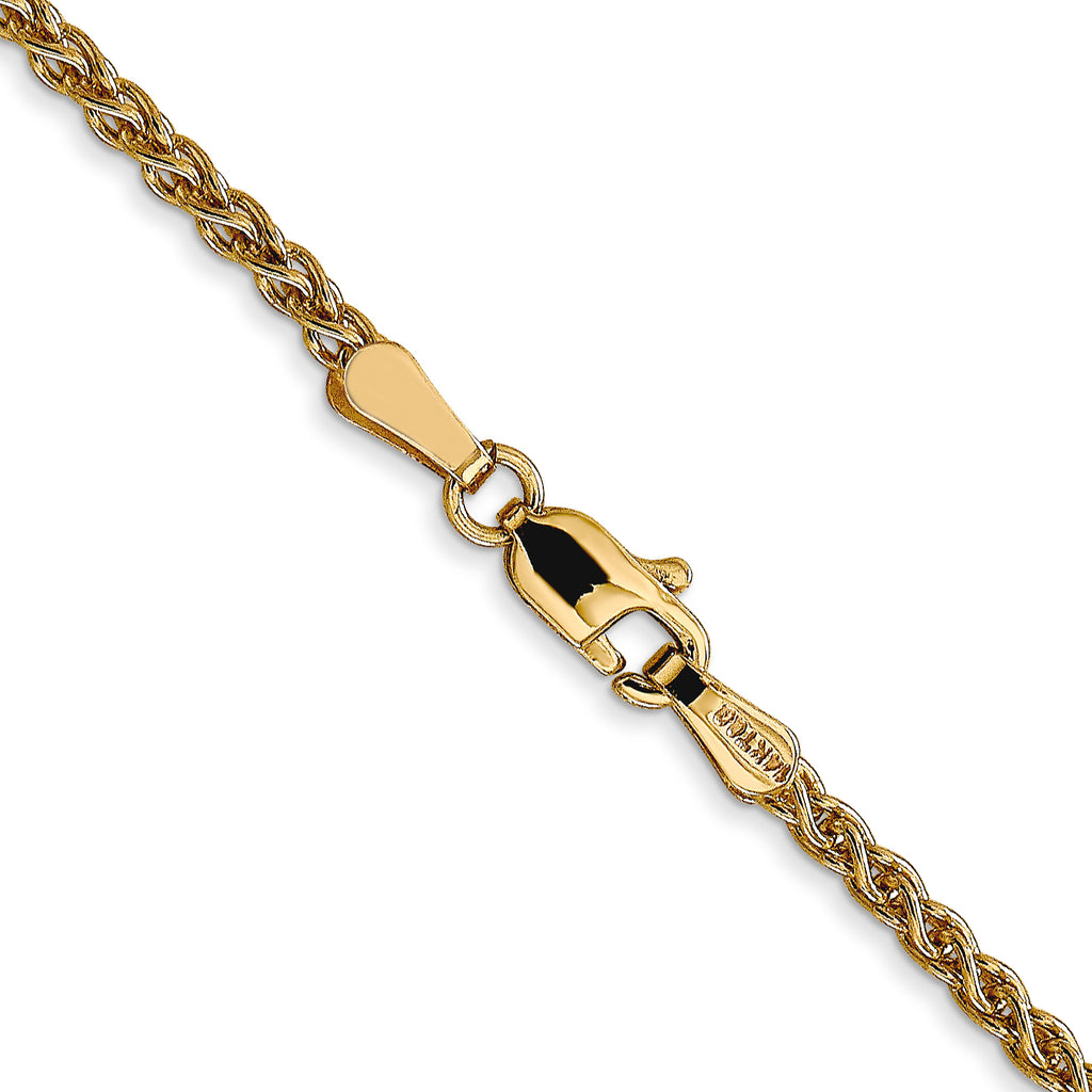 2.1mm 14K Yellow Gold Spiga Wheat Chain - Sophia Jewelers
