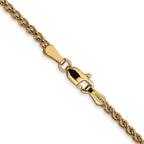 2.1mm 14K Yellow Gold Spiga Wheat Chain - Sophia Jewelers