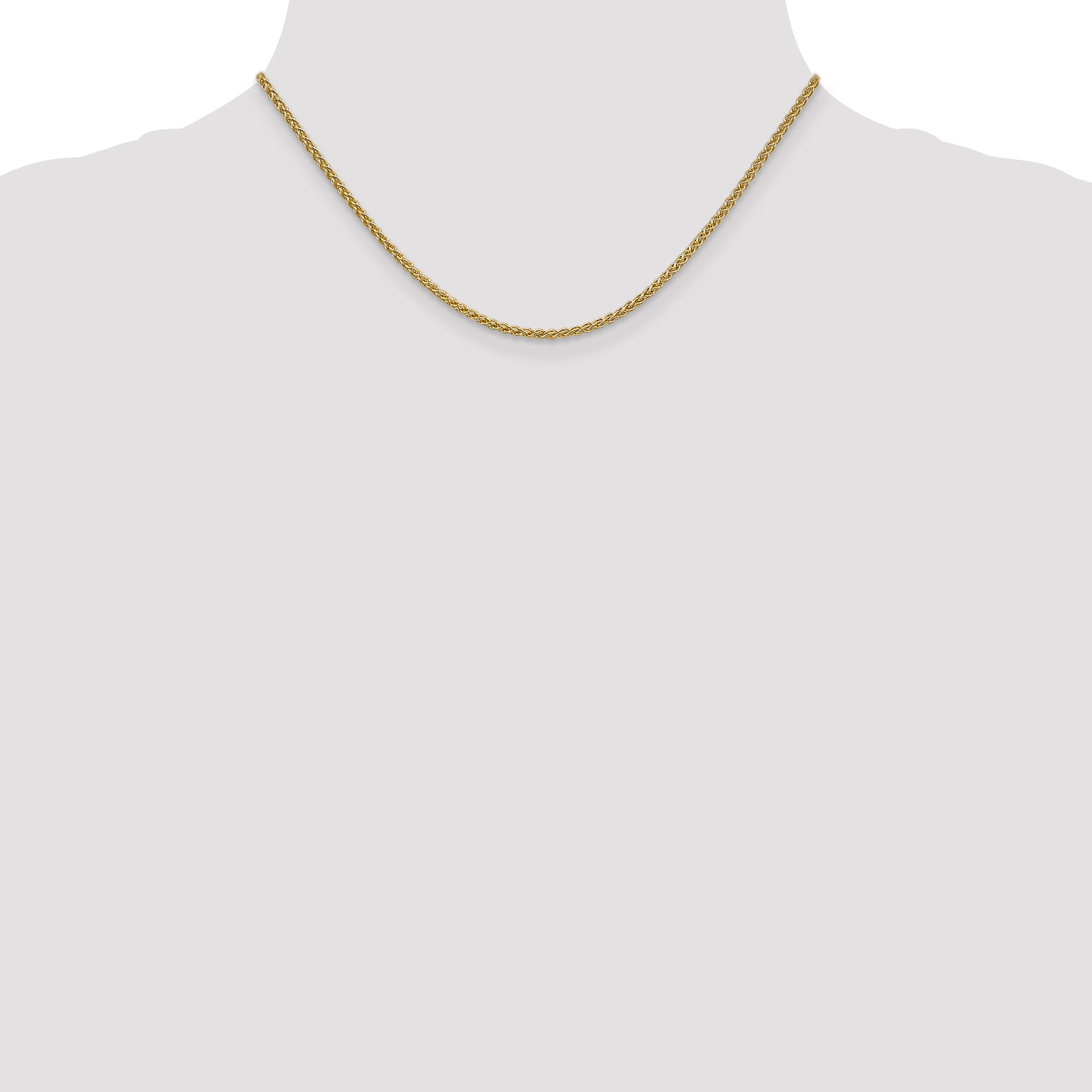 2.1mm 14K Yellow Gold Spiga Wheat Chain - Sophia Jewelers