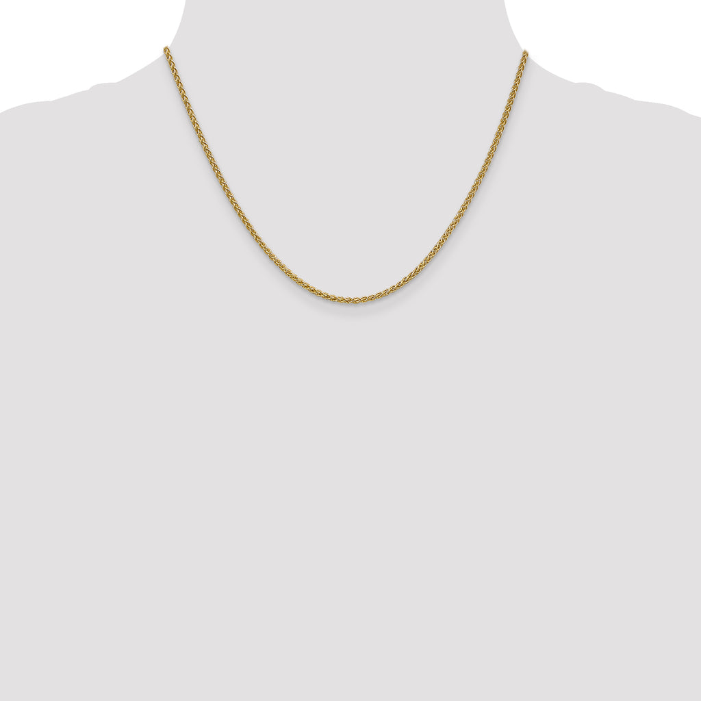 Spiga Wheat Chain Necklace in 14K Yellow Gold, 2.1mm - Sophia Jewelers