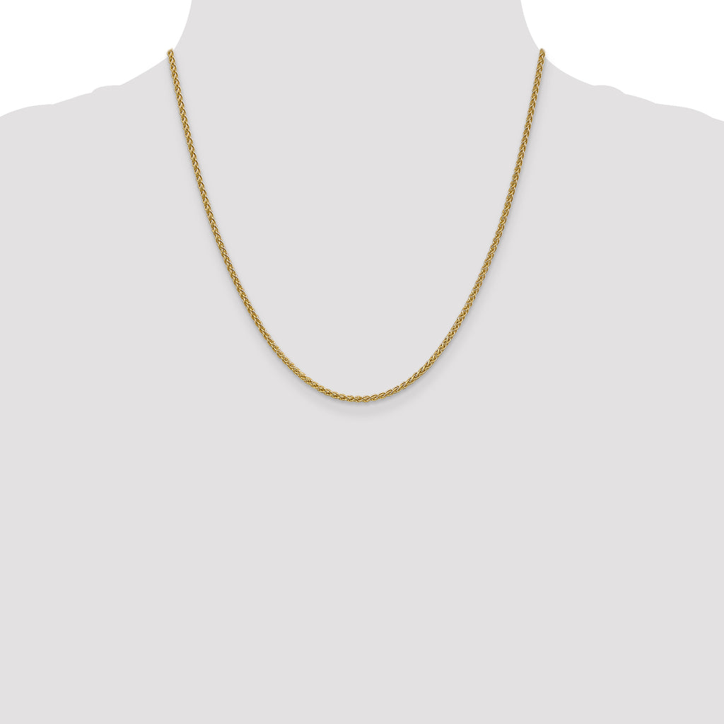 Spiga Wheat Chain Necklace in 14K Yellow Gold, 2.1mm - Sophia Jewelers