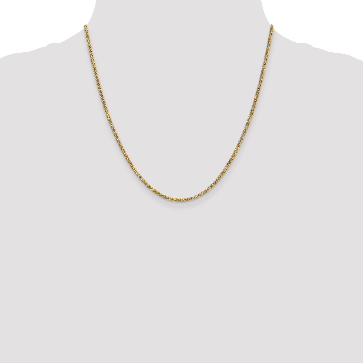 Spiga Wheat Chain Necklace in 14K Yellow Gold, 2.1mm - Sophia Jewelers