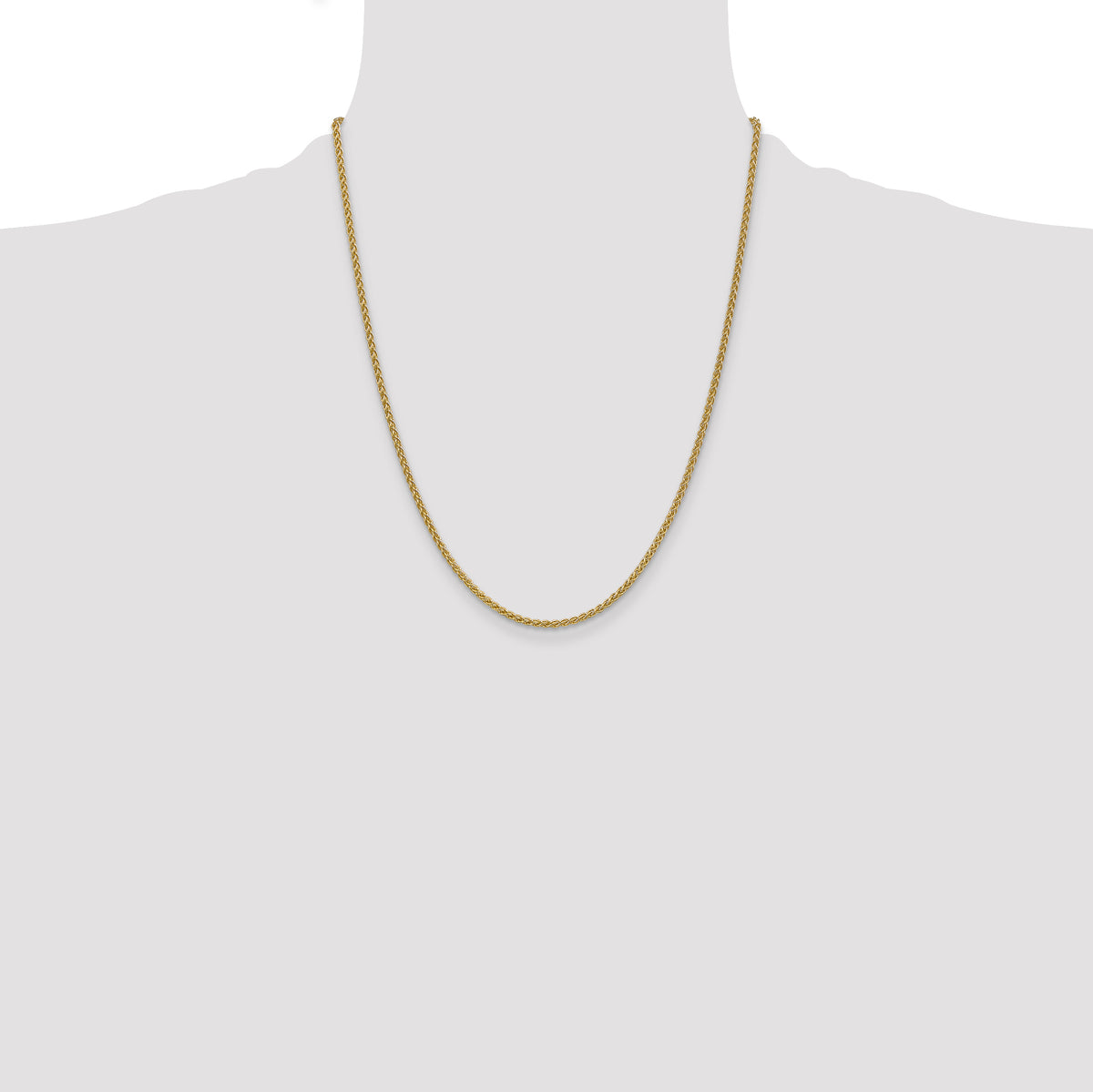 Spiga Wheat Chain Necklace in 14K Yellow Gold, 2.1mm - Sophia Jewelers