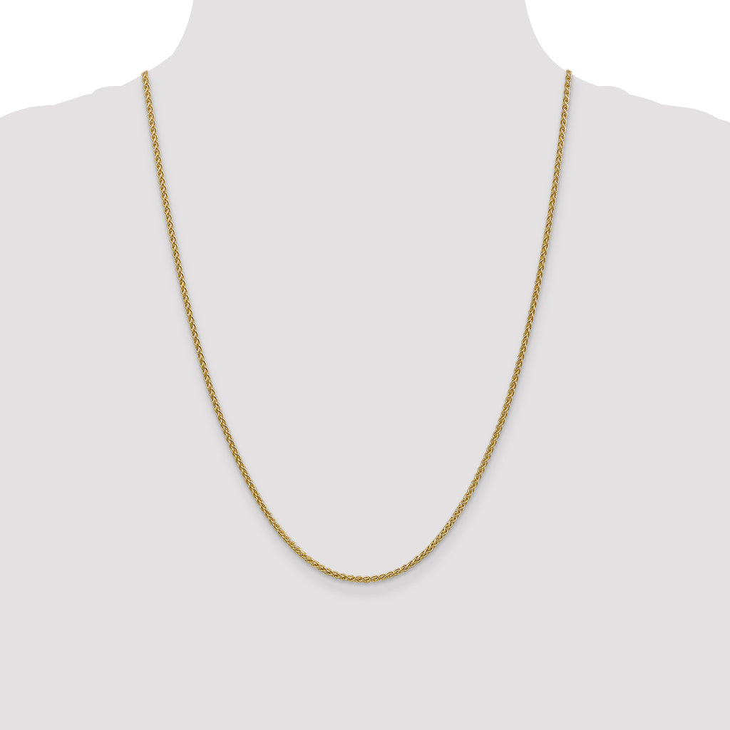 Spiga Wheat Chain Necklace in 14K Yellow Gold, 2.1mm - Sophia Jewelers