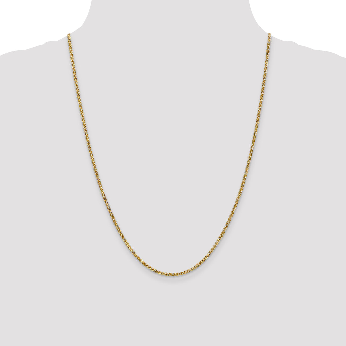 Spiga Wheat Chain Necklace in 14K Yellow Gold, 2.1mm - Sophia Jewelers