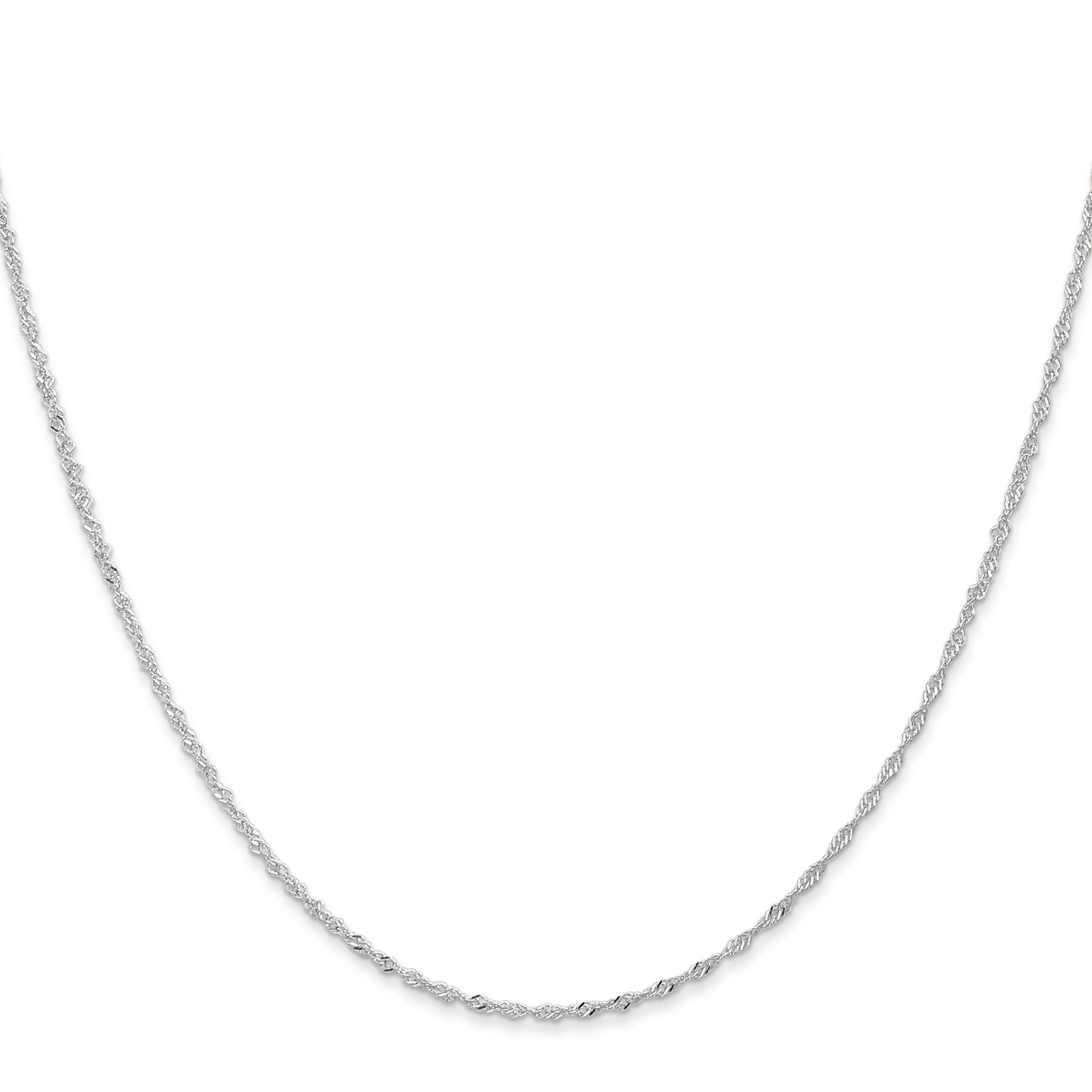 Rhodium-Plated Singapore Chain in 10K Gold, 1mm Secondary image
