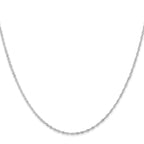 10K White Gold 1mm Singapore Chain