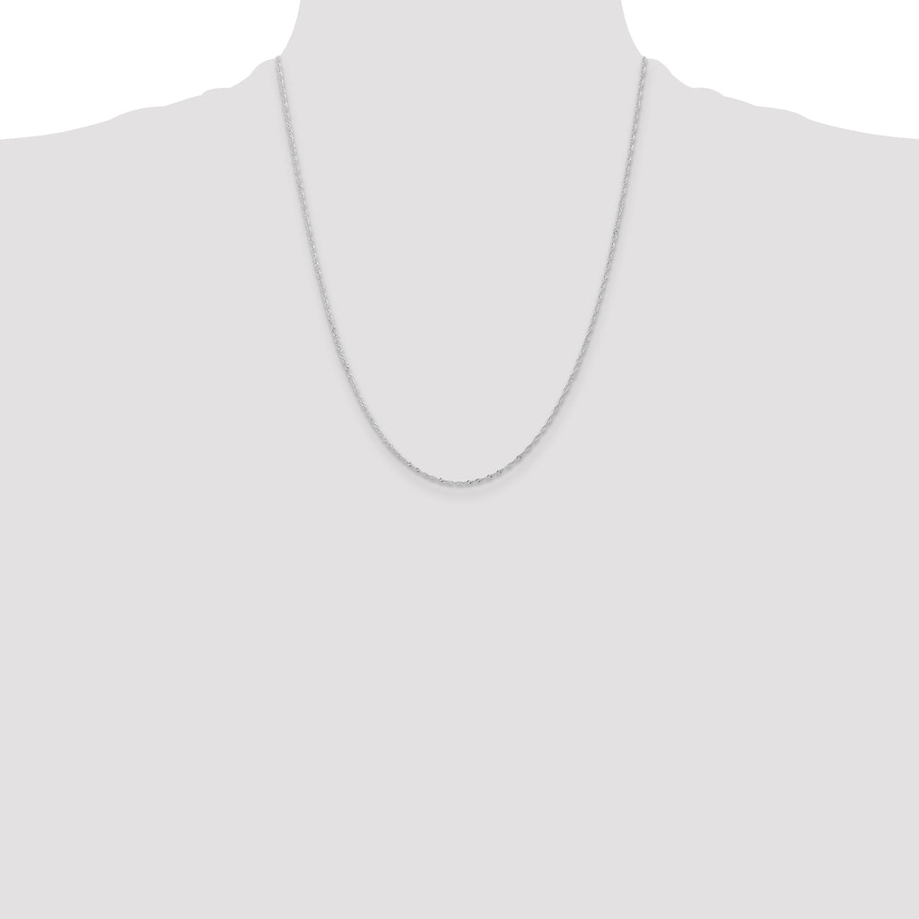 10k White Gold 1mm Singapore Chain