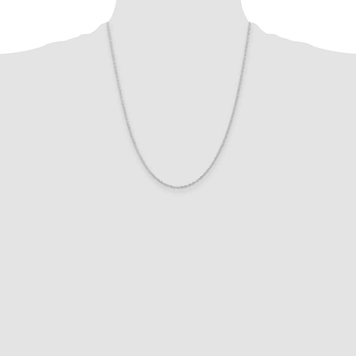 10k White Gold 1mm Singapore Chain