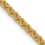 2.1mm 14K Yellow Gold Spiga Wheat Chain - Sophia Jewelers