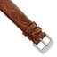 16mm Havana Flat Genuine Crocodile Leather with Silver-tone Buckle 7.5 inch Watch Band