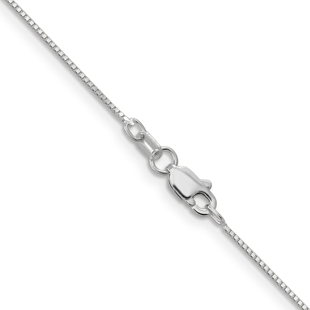 0.7mm 10K White Gold Box Chain - Sophia Jewelers