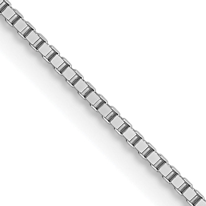 0.7mm 10K White Gold Box Chain - Sophia Jewelers
